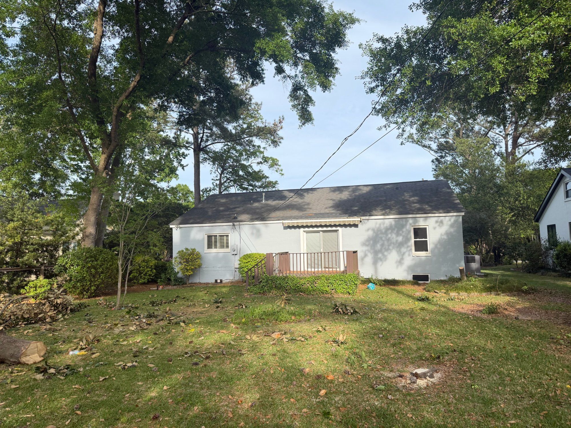 Rear of the original house and backyard