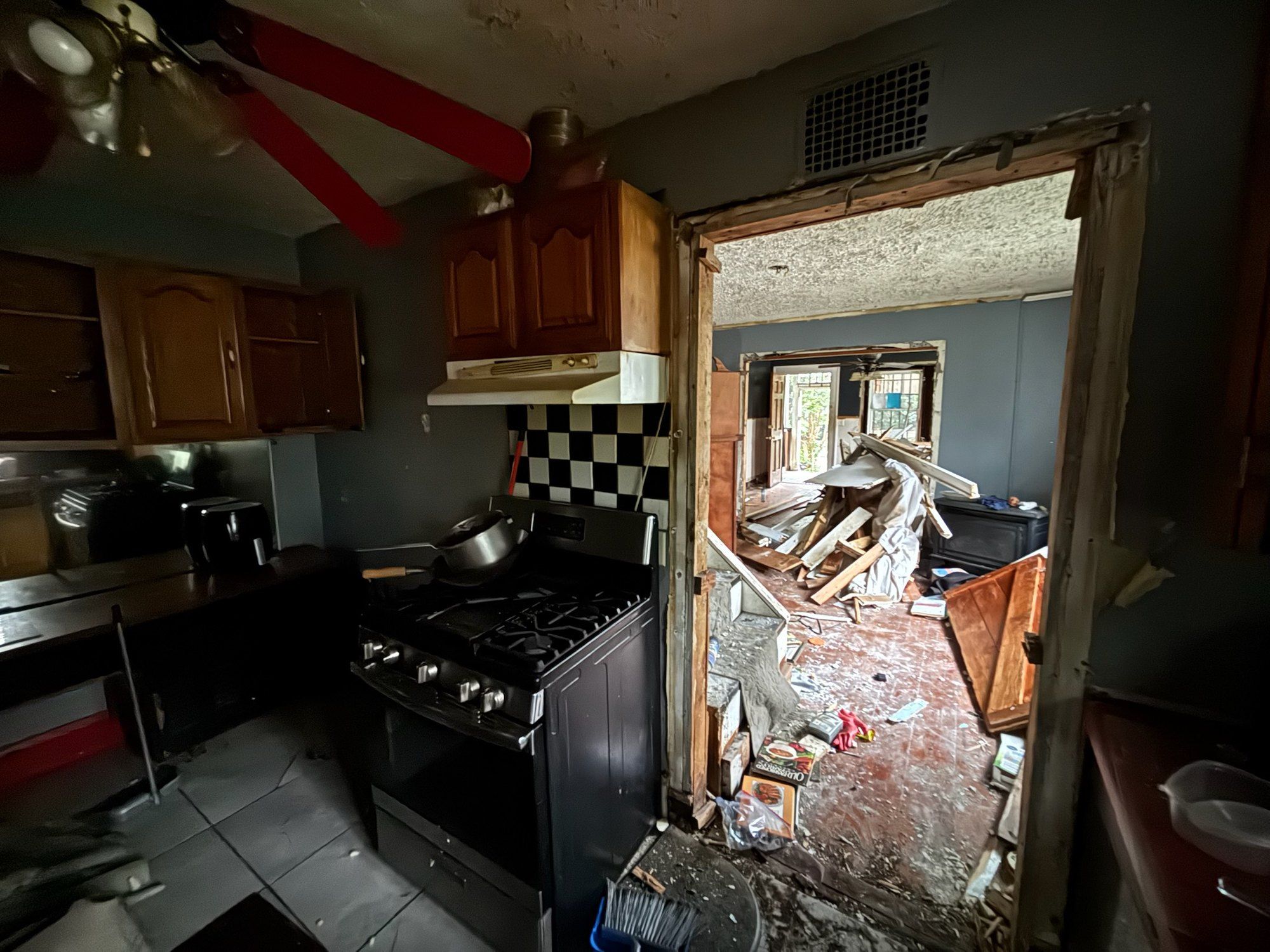 Kitchen during demolition